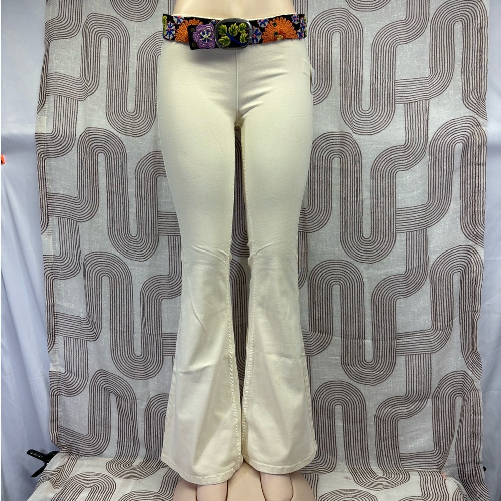 Free People White Flare Wide Leg Jeans
